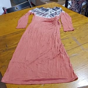 Young Broke & Fabulous MEDIUM YFB WOMEN Long Dress Tie Dye MULTICOLOR NEW Brown